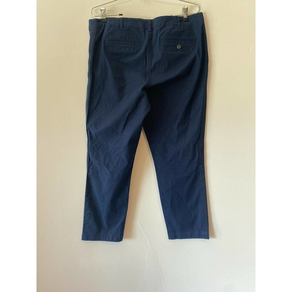𝅺Lauren Ralph Lauren Co. Sz 12 Capri Pants Casual Blue Flat Front - Picture 6 of 8